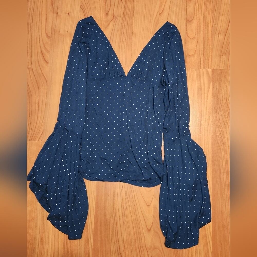 We The Free Polka Dot Bell Sleeve || Large EUC - Picture 3 of 11